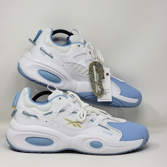 Reebok Solution Mid Nuggets White Fluid Blue Toxic BasketballMens Size Multi